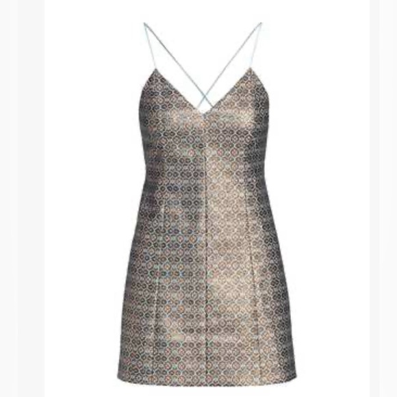 Alice And Olivia Tayla Metallic Jacquard Mini...Dress Size 10 NWT - Picture 4 of 10